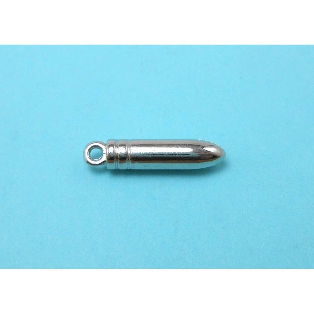 10pcs Bullet Charms Silver‎ Tone acrylic for jewelry making